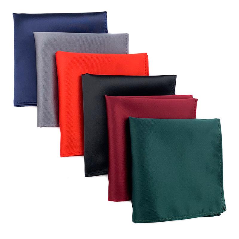 Elegant Plain Polyester Pocket Square for Men - Satin Finish Handkerchief