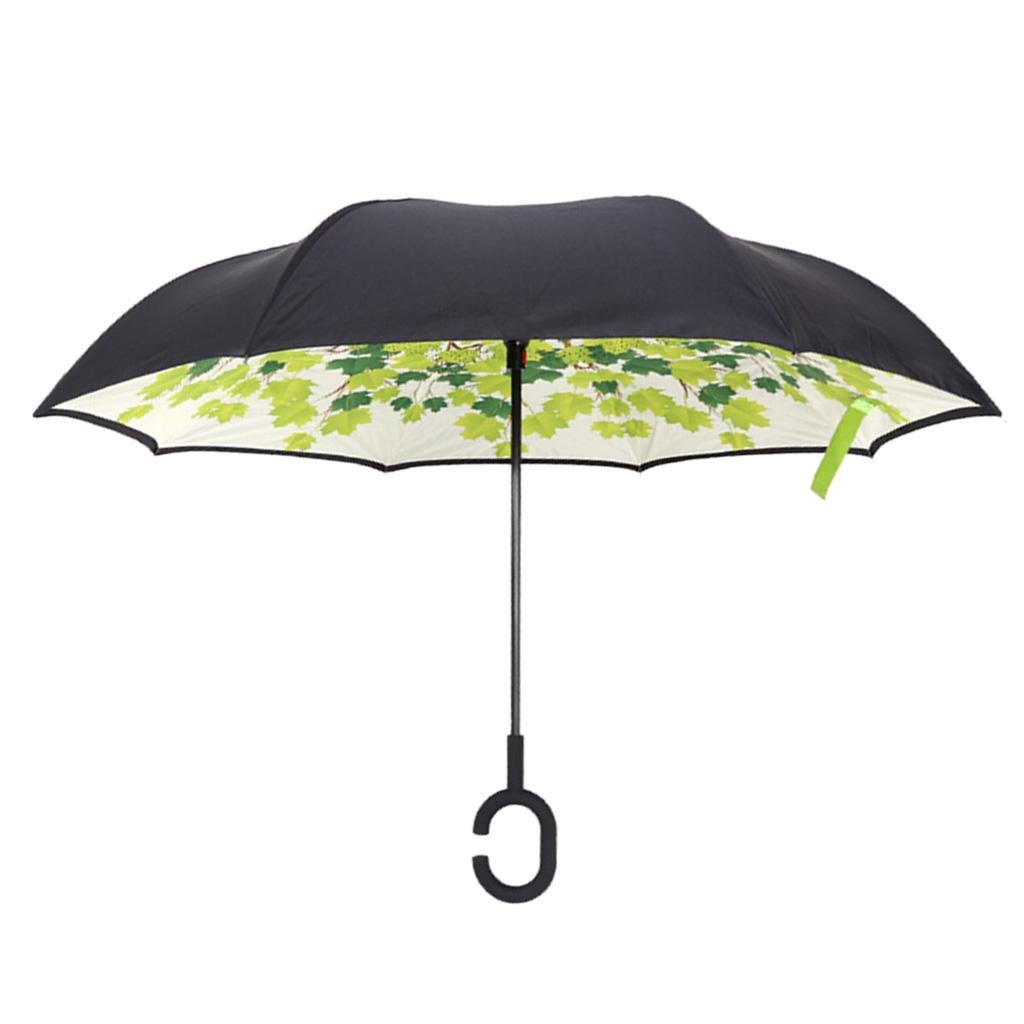 Unisex Reverse Folding Umbrellas Car Outdoor Straight Parasol