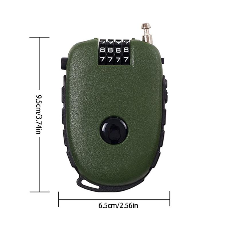 Durability Retractable Wire Lock With Code Multipurpose Combination Lock for Outdoor Bike Scooters Suitcases