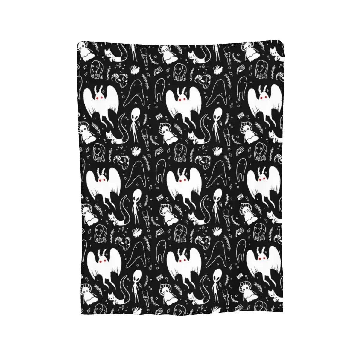 

Черное одеяло Cryptids, мягкое теплое фланелевое одеяло, покрывало для кровати, гостиной, пикника, путешествия, домашний диван 75x100cm 30x40in