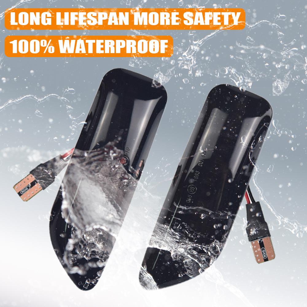 Amber LED Side Marker Light Flashing Turn Signal Sequential Blinker Light Smoked Lens For Volvo XC90 S80 XC70 V70 S60