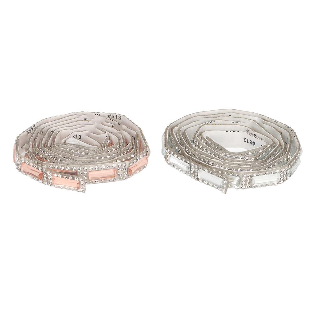 6 Meter Selbstklebendes Strassband 1cm Glänzendes Champagnerweißes Strassband für DIY
