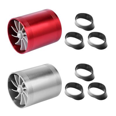 Air Intake Turbonator Dual Fan Turbine Supercharger Gas Fuel Saver Turbo