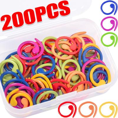 20-200pcs Spiral Stitch Markers Multicolor Knitting Markers Rings Crochet DIY Craft Knitting Needle Clip Hooks Sewing Tools