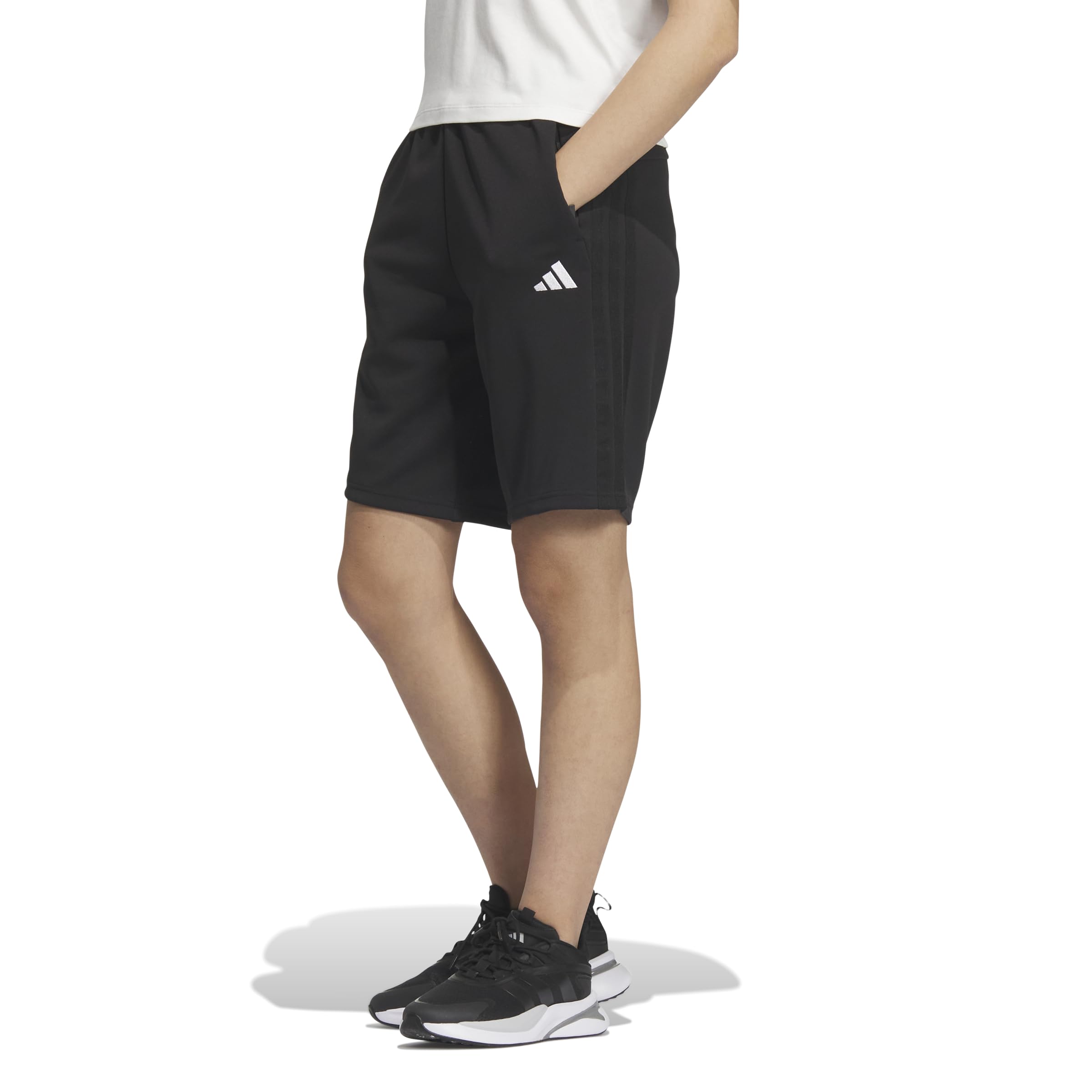

Adidas Regular Fit Double Knit Shorts JVP34 Women s 3-Stripes Black/Black (JW9785) J/2XL