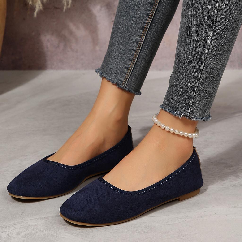 Scarpe Basse da Donna Casual Punta Tonda Carine Scarpe Basse Scamosciate Mocassini Ballerine Scarpe Basse da Chiesa Donna Scamosciato Eleganti Suola Morbida Scarpe da Mamma