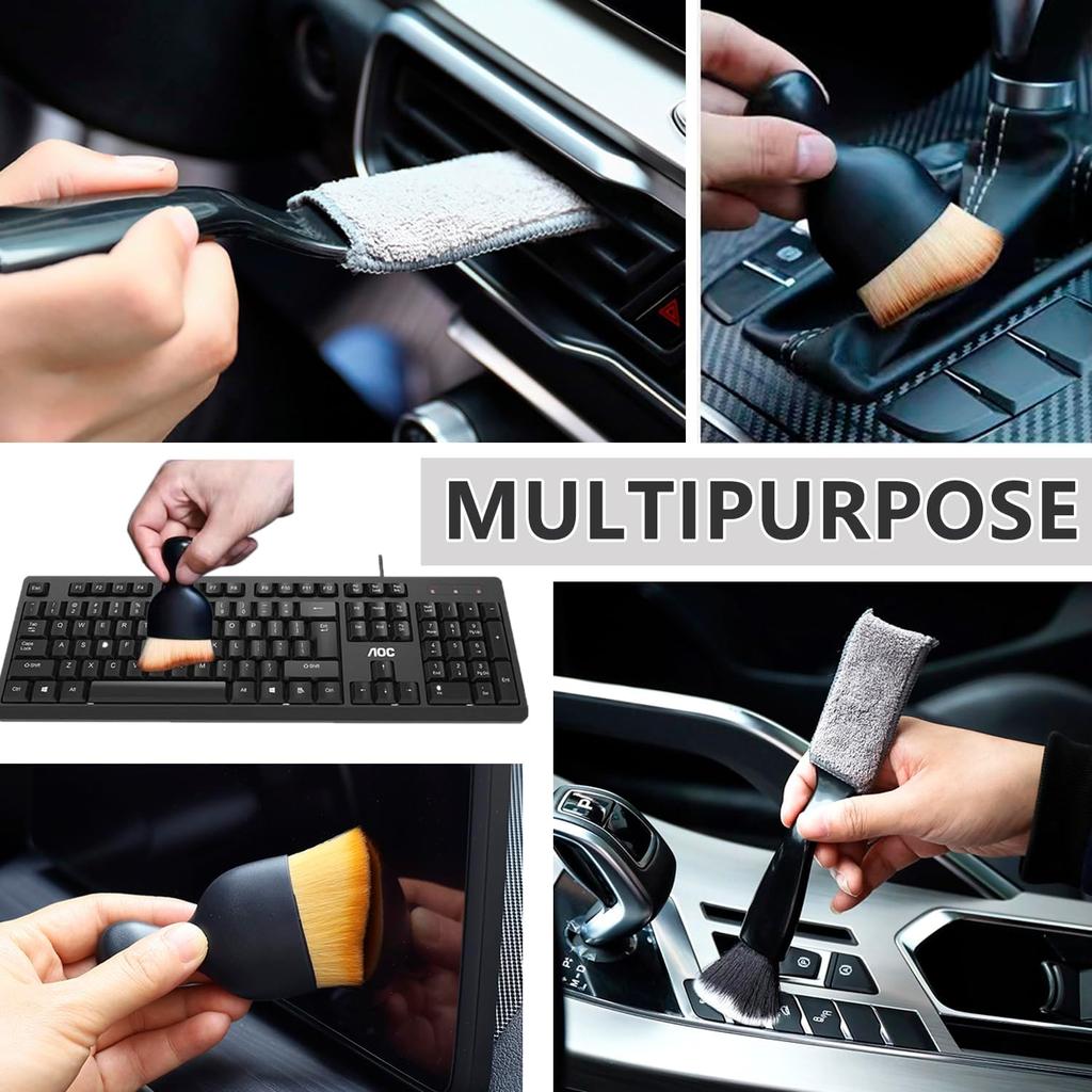 3 Pack Car Interior Detail Dust Brush, Microfiber Duster Brush, Feather Duster, Car Interior Detailing Brush, Cleaning Duster for Car Interior, Air