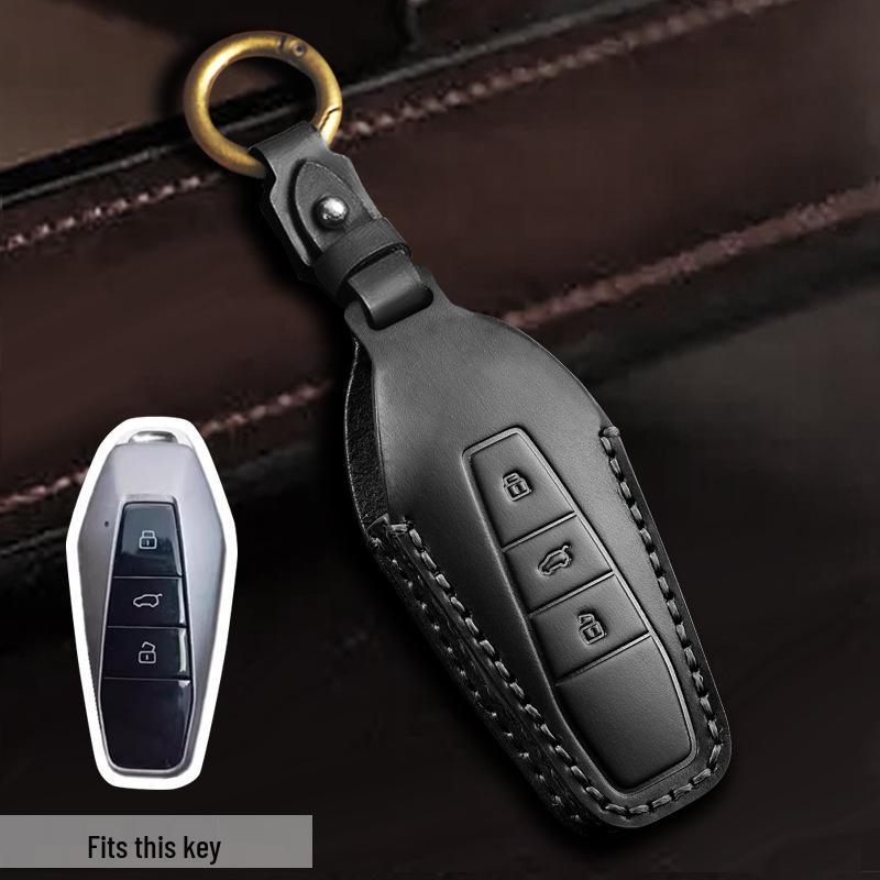 

Chery iCAR03 Key Cover 2024 - New Energy Modified Cowhide Jetour Accessory чёрный