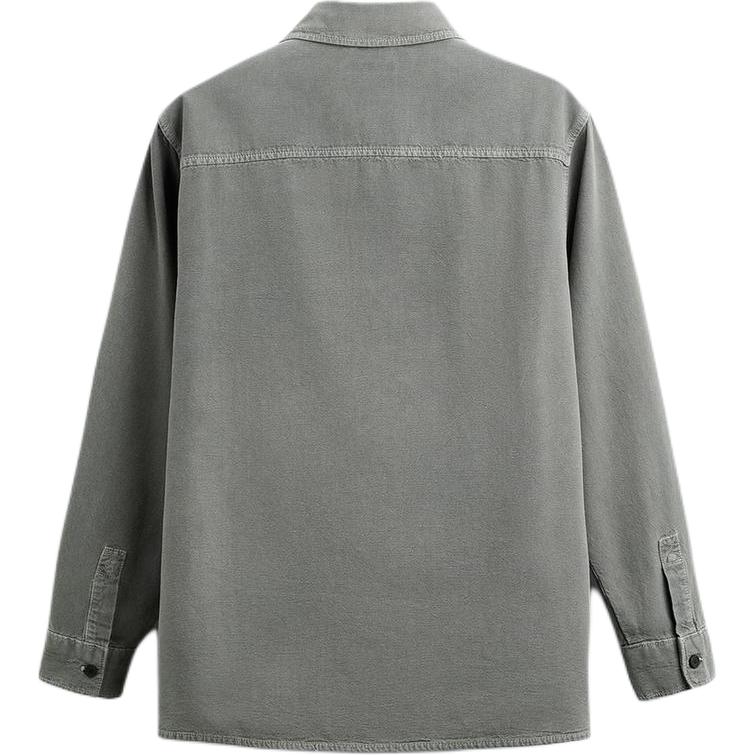 Zara Loose Fit Plain Color Comfortable Long Sleeve Shirt Men Shirts Gray 7446420-802