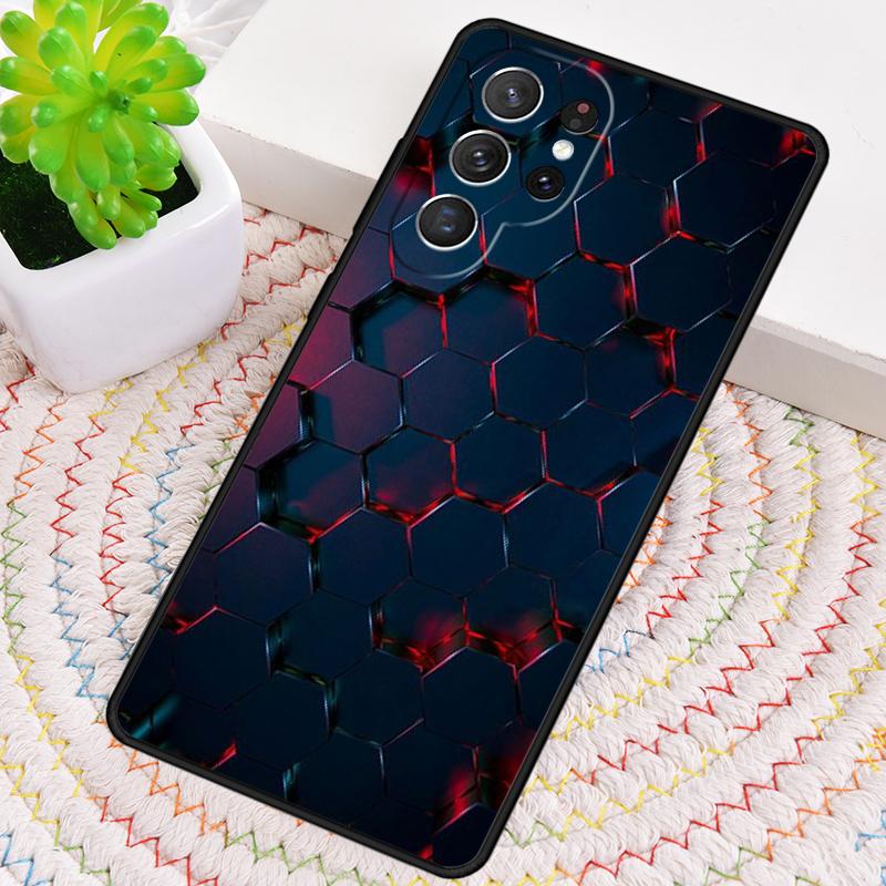 3D Hexagonal Lights Phone Case for Samsung Galaxy note 10 pro S26 Ultra S23 S24 FE S25 S21 S22 PLUS shockproof Cove