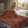 Multicolor Dot Texture Flannel Blanket Warm Soft Halloween Christmas Decorative Couch Warm Cozy All-Season Gift