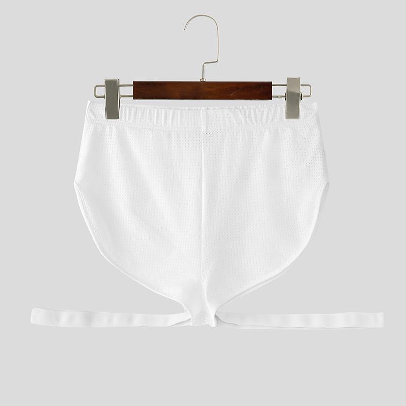 Men Elastic Waist Cutout Beach Home Wear Mini Pants Shorts Pajamas Underwear