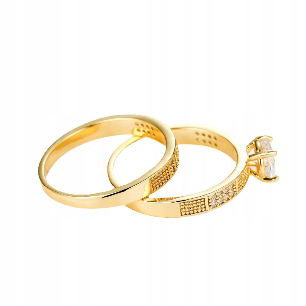Gold Wedding Rings Steel Pair Gold Plated S.17/19