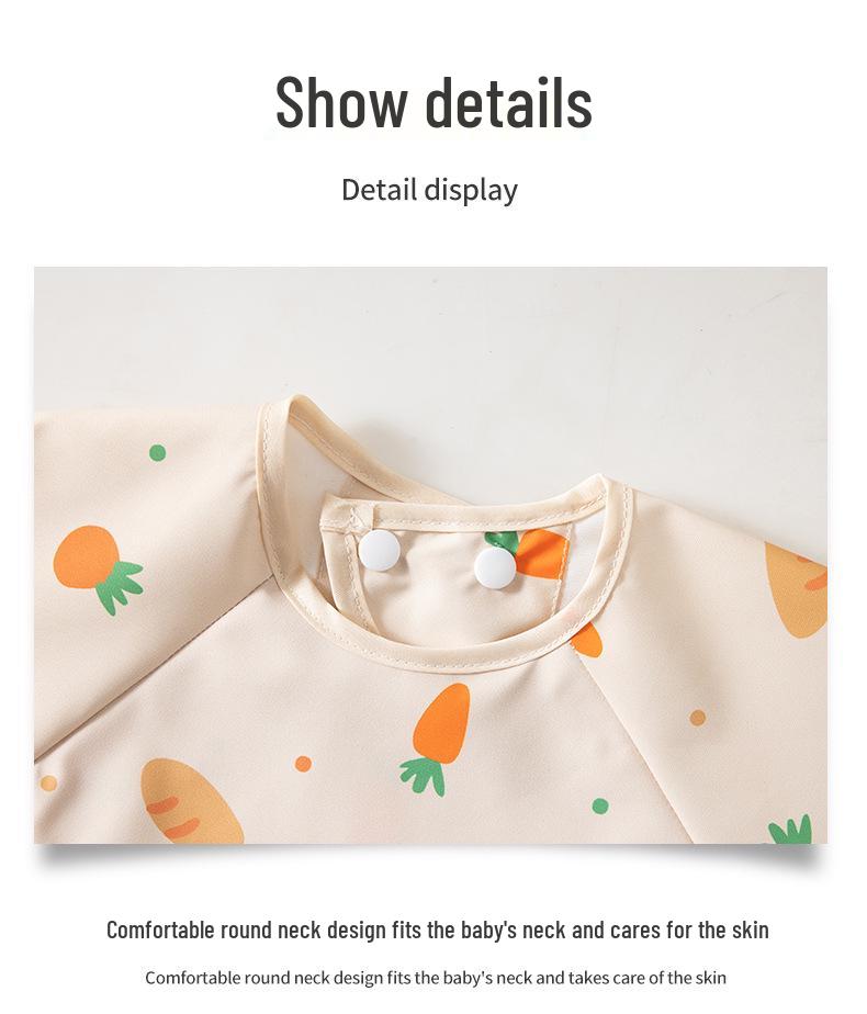 Waterproof Long-Sleeve Baby Bib for Infants & Toddlers - Anti-Stain and Dirt-Resistant Kindergarten Apron