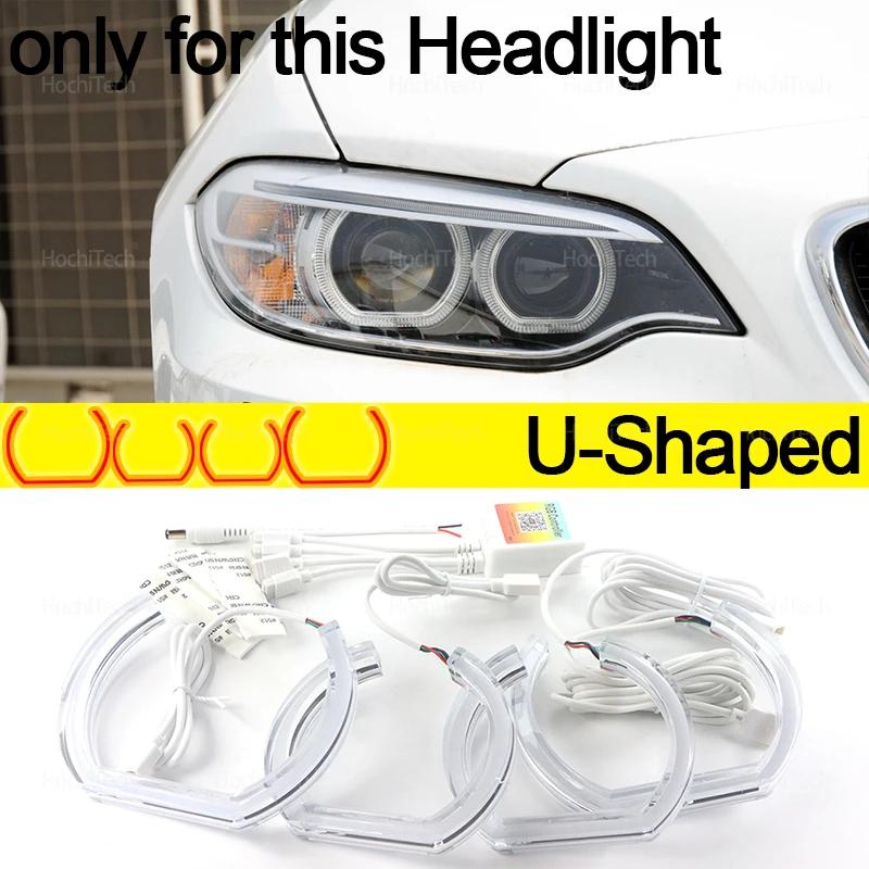 Tagfahrlicht-Set (DRL) mit Angel Eyes, LED-Scheinwerferring im CSL-Stil, zitronengelb, für BMW 2er F22 F23 M2 F87 (vor Facelift, 2014–2018)