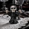Festive Desktop Display Props Halloween Resin Figurine, Spooky Skeleton Pumpkin Ghost Statue for Detailed Horror Figurine Decorations Tiered