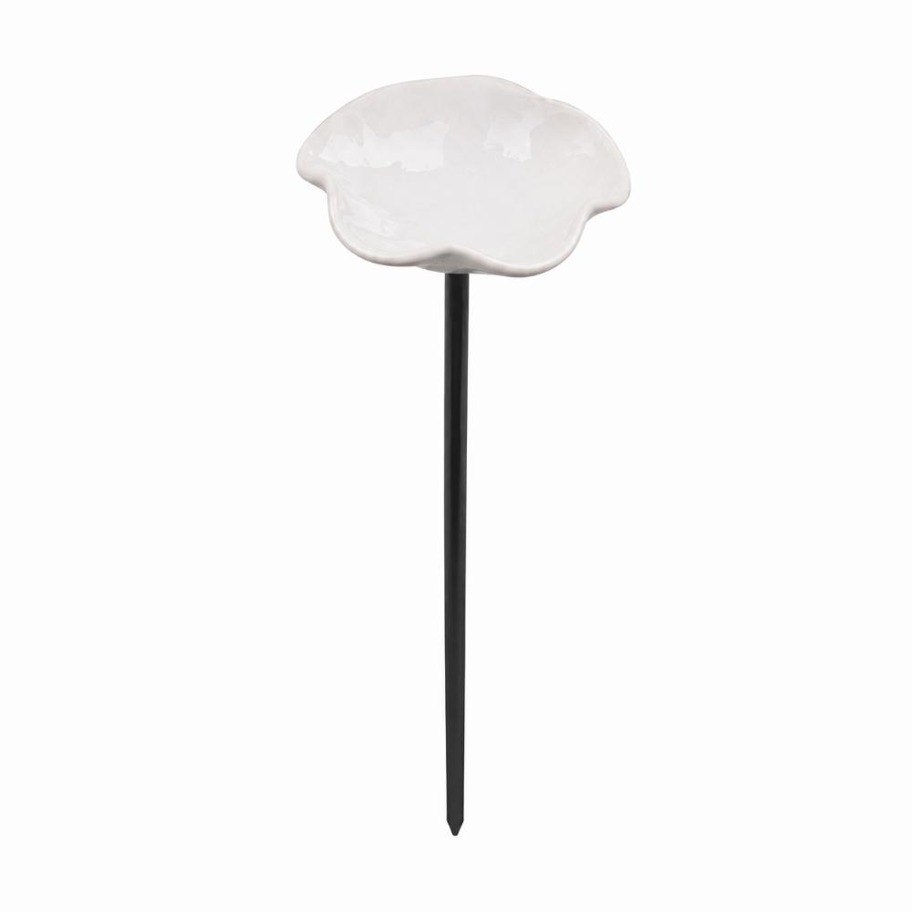 Watering Station Flower Garden Stake Ceramic Bird Feeder Tray Bee Butterfly Water Feeder Outdoor