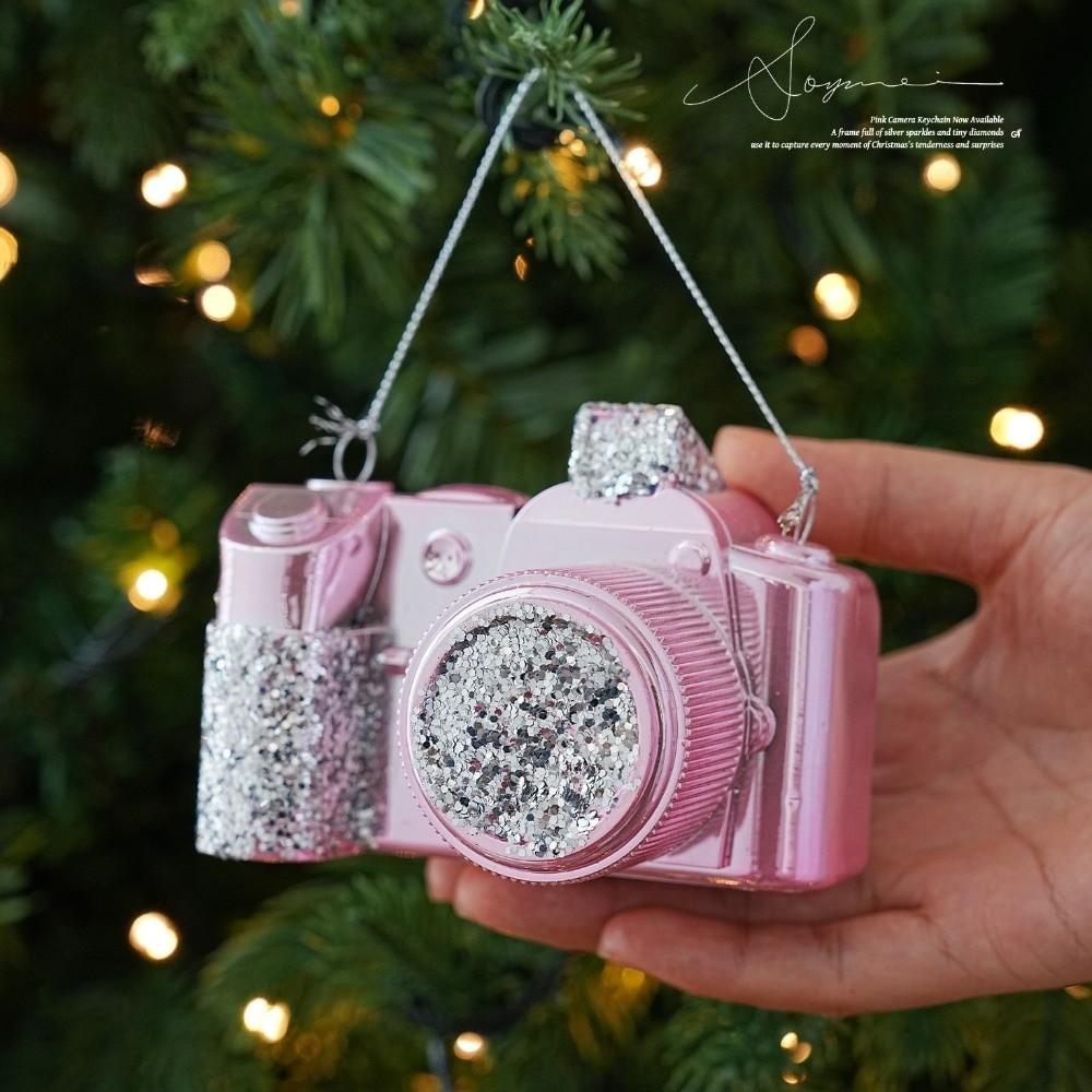 Glitter Accent Plastic Hanging Pendant Plastic Holiday Tree Decoration Christmas Tree Decor