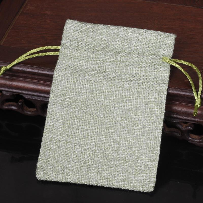 Custom Printed Linen Drawstring Sachet Bag for Jewelry Packaging and Storage