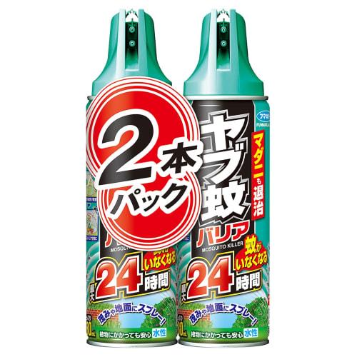 Fumakilla Aedes Mosquito Barrier Spray, 24-Hour Mosquito Repellent, Repels Ticks, Water-Based, 480mL X 2-Pack