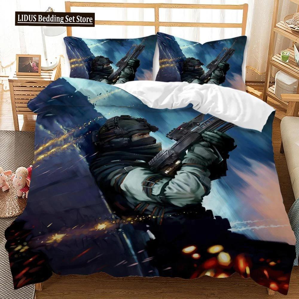 Special Police Print Duvet Cover American Soldier For Teen Adults Camouflage SWAT Theme Bedroom Decoration Polyester Quilt Cover