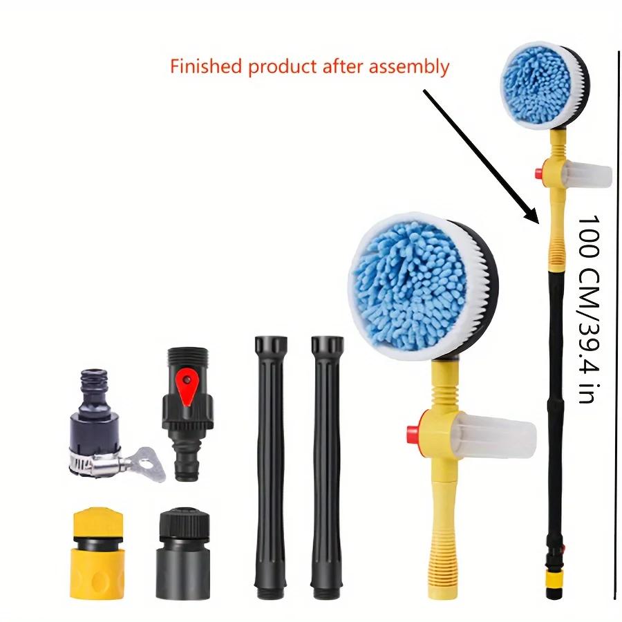 High-Pressure 360° Rotating Car Wash Brush Kit - Automatic Foaming, Chenille Bristles, Adjustable Dip Wash, Rotary Wash Brush