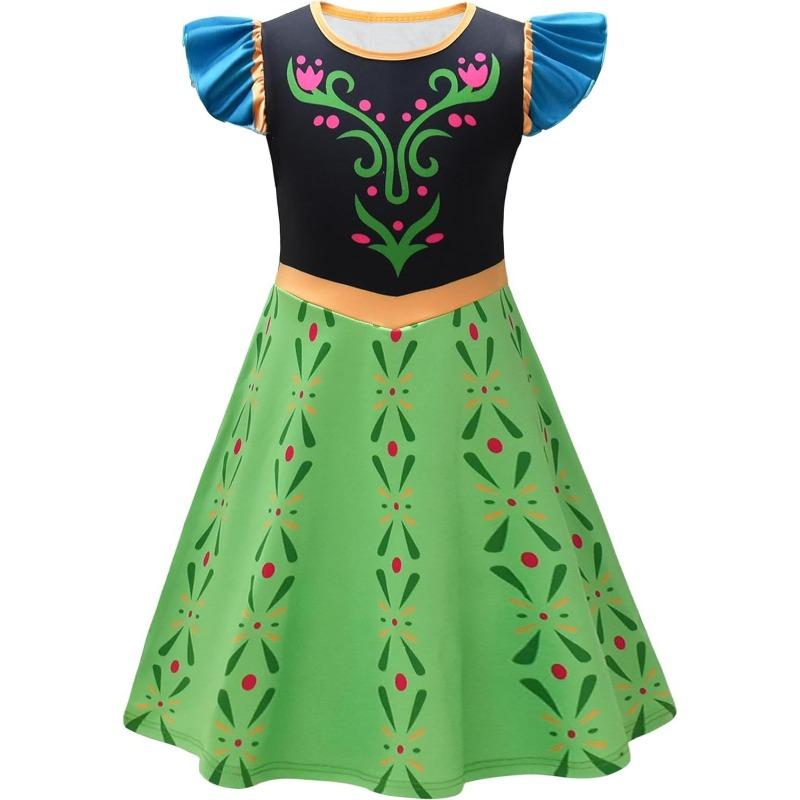 Halloween Children'S Dress Princess Birthday Party Costume Personalized Cartoon Print Flying Sleeve Girls Dress