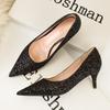 Fashion Sequins Bling Woman Pumps Gold Sliver High Heels Stiletto Pointed Toe Women Heels Wedding Shoes Plus Size 41 Sexy Party Shoes