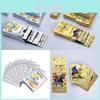 Cartas Pokemon Exquisitas Metal Dourado Carta de Energia Charizard Pikachu Coleção Para Crianças