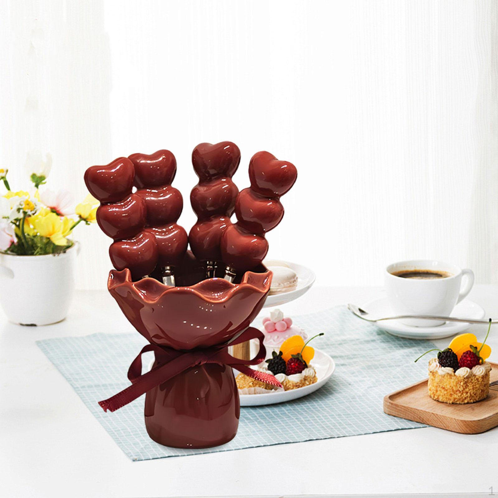 

Фруктовая вилка с держателем, шпажки для еды, креативные свадебные принадлежности для вечеринки, вилки для торта и десерта, нержавеющая сталь Red Jar