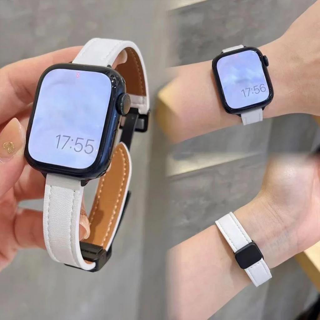 New Band For Apple Watch 46 44 40 45 41 49 42 38mm Magnetic Buckle Soft Strap For Ultra Series 10 9 8 SE 7 6 5 4 3 Watchband