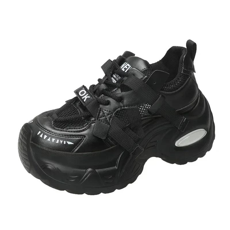 

Мода 7,5 см Новые 2025 Лето Женские Кроссовки на Платформе Толстая Подошва Дышащая Сетка Повседневная Массивная Обувь Высокий Каблук Спортивные Папины Кроссовки Женские 34