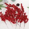 60/1Pcs Christmas Red Berries DIY Holiday Wreaths Xmas Tree Decoration Festive Ornament Displays Artificial Red Berries Stems