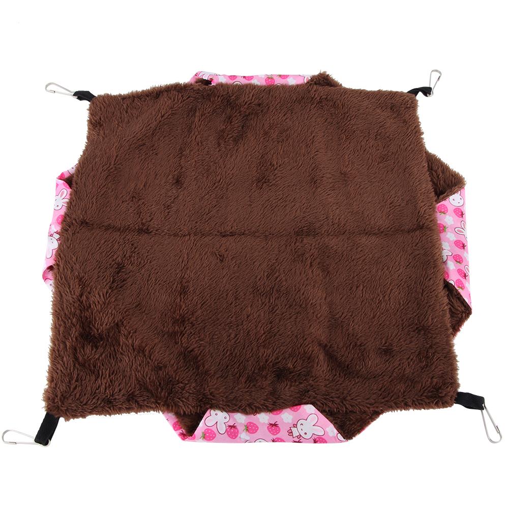 Pink   Double Layer Interlayer Warm Hammock Hanging Bed House Sleeping Bag for   Small Pets