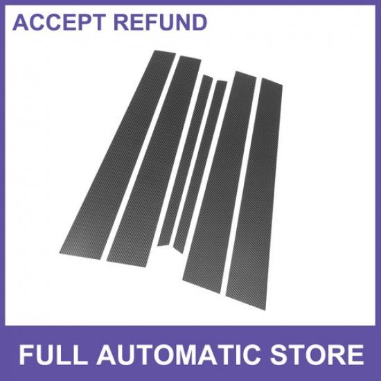 6Pcs Car Door Pillar Window Trim for LEXUS LS430 2001-2006 Black Carbon Fiber