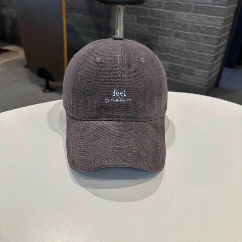 

Simple Adjustable Rugged Baseball Cap Embroidery Letter Wide Brim Peaked Cap Solid Color Sun Hat for Women