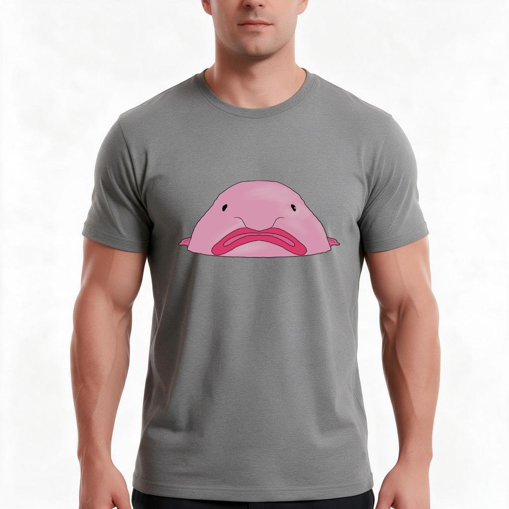 Blobfish Tshirt Summer Casual Cotton Tee Oversized Streetwear Tops Vintage Graphic Print Loose Fit Short Sleeve
