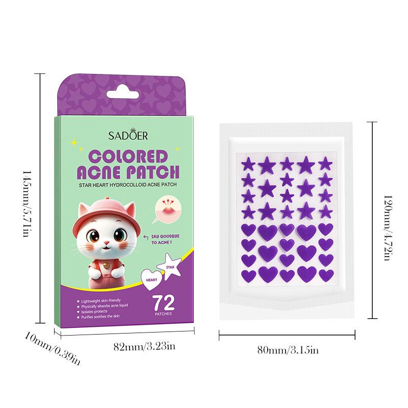 Sternförmiger Hydrokolloid-Akne-Patch, entzündungshemmend und antibakteriell.