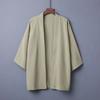 Japanske kimonoskjorter for menn Uformelt åpen søm Lett Yukata mote svart cardigan 3/4-ermet yttertøy til sommerferien