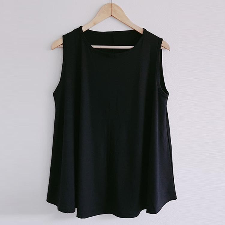 

Extra Large Modal A-line Camisole Vest: Summer Wide Shoulder & Hem Home Sweatshirt 6XL (150-220 jin) чорний