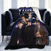 Yunho 90s Ateez Kpop Band Blankets Flannel Spring/Autumn   Multifunction Lightweight Throw Blanket for Sofa Bedroom Rug Piece