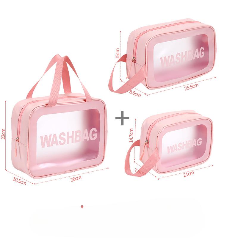

Косметичка водонепроницаемая Travel Zone Storage Alphabet Hand Wash Bag Three-piece set розовый