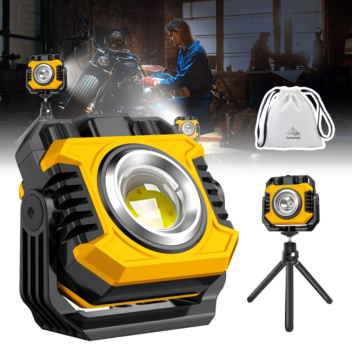 

Перезаряжаемый светодиодный прожектор COB Newby, рабочий свет [Сверхяркий 5000 люмен, 100 часов непрерывной работы, плавная регулировка яркости и цвета, SOS]