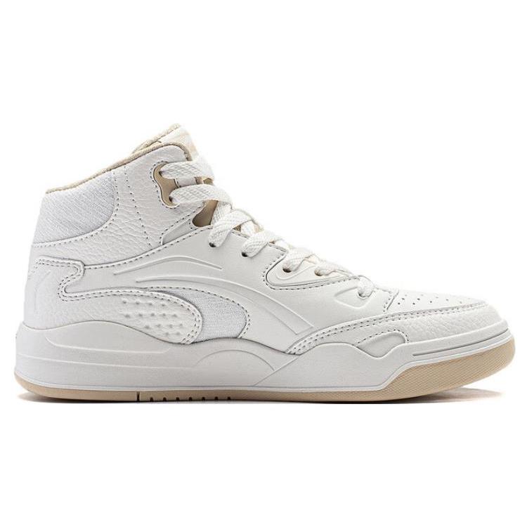 Li Ning Desert Plain Slip Resistant, Abrasion Resistant, Breathable High top Skateboard Shoes Women's White AGCT286-4