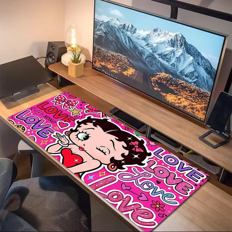 Betty Boop2 Print Cushion Non-slip Laptop Tablet Big Mousepad XXL Mat Mini PC Playmat With Lock edge