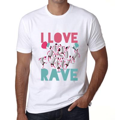 Men’s Graphic T-Shirt Music Fest I Love Rave White
