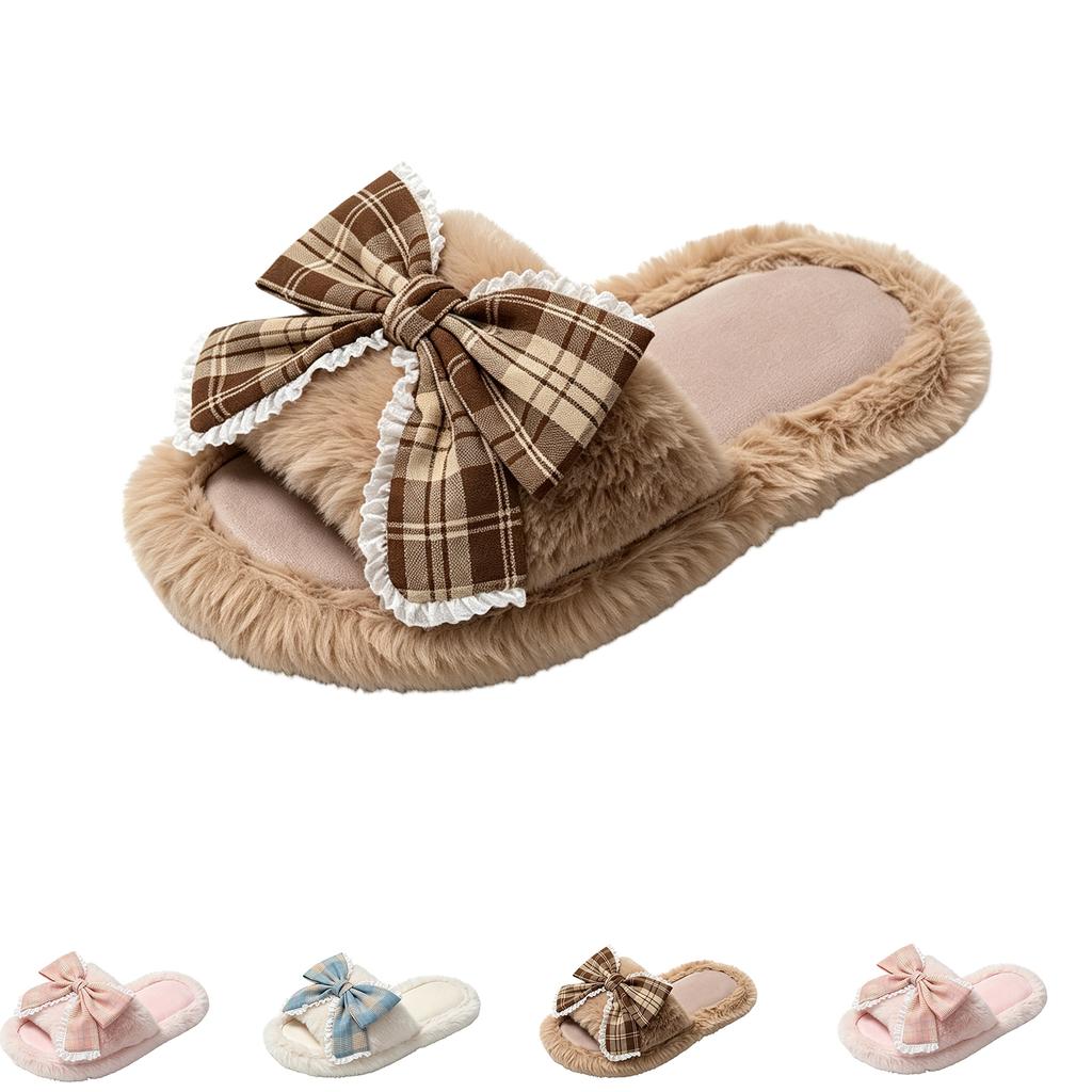 Women's Furry Slippers for Fall Winter Comfort House Shoes