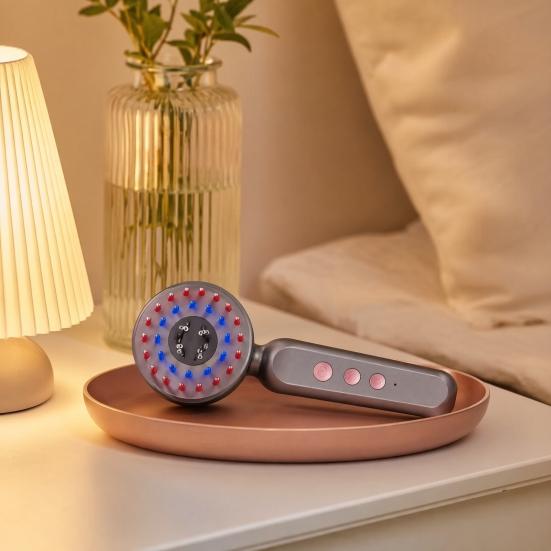 Xiaobudian Hair Growth Comb, Electric Scalp Massager with 650nm Red & 415nm Blue Light, Essence Dispenser for Thinning Oily