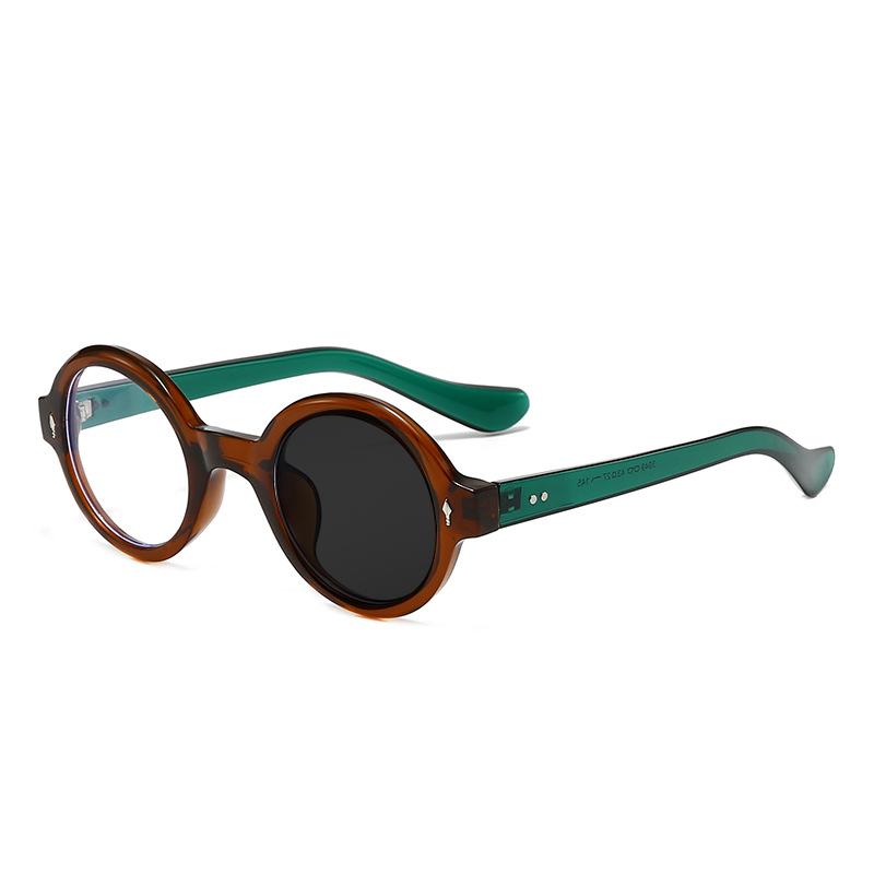 New Fashion Rivet Round Women Frame Myopia Glasses Prescription Nearsight Anti Blue Light Men Eyeglass