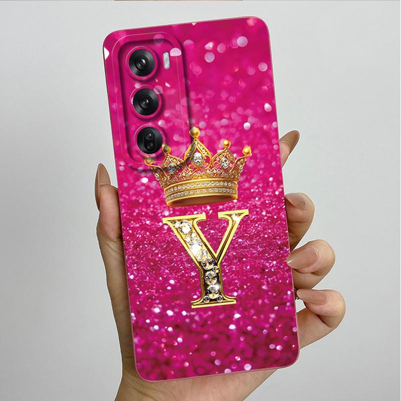 For OPPO Reno 12 Pro 5G Case Crown Letters Liquid Silicone Phone Cover For OPPO Reno12 Reno 12 12Pro Coque CPH2625 CPH2629 Funda